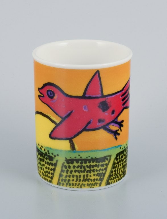 Corneille (Guillaume Cornelis van Beverloo), Dutch CoBrA artist (1922-2010). Coffee cup, plate, and - 4
