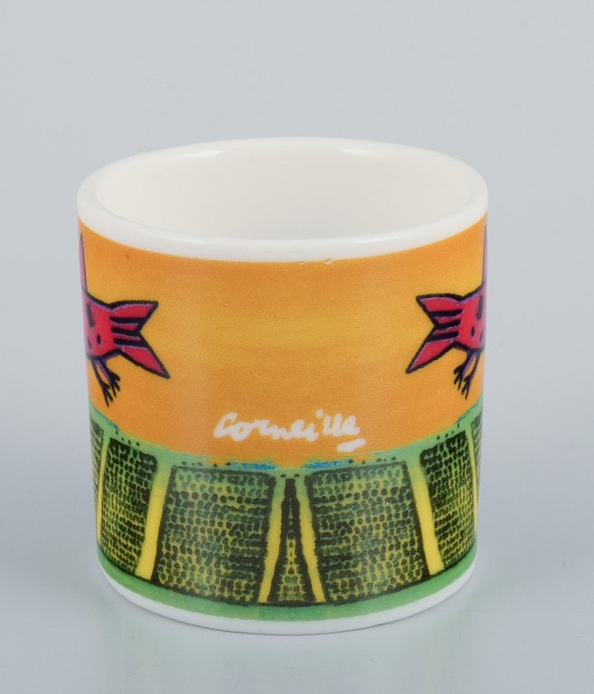 Corneille (Guillaume Cornelis van Beverloo), Dutch CoBrA artist (1922-2010). Coffee cup, plate, and - 6