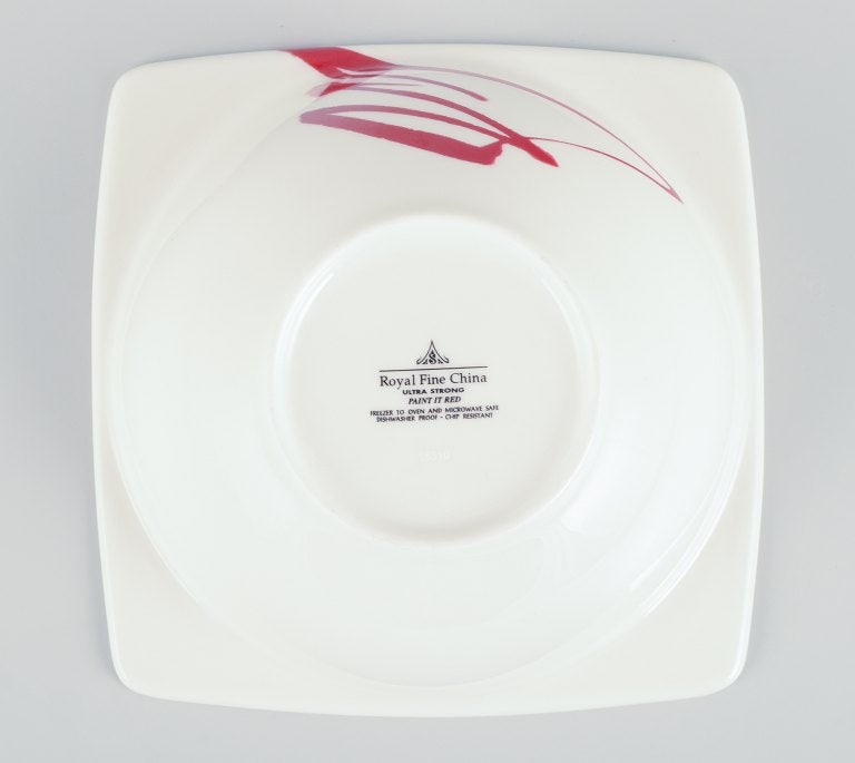 Royal Fine China, a set of six "Paint It Red" porcelain bowls. - 6