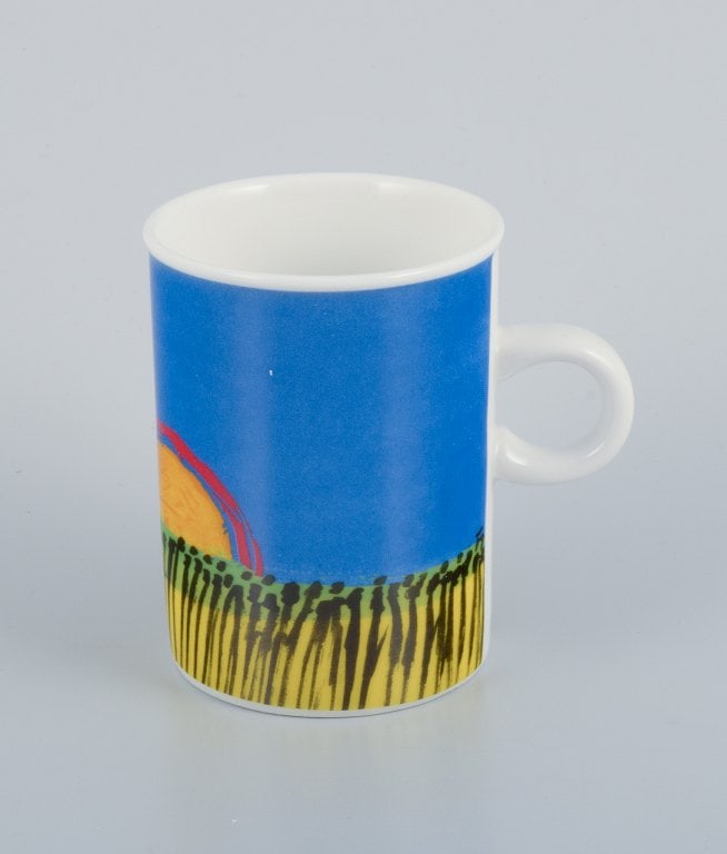 Corneille (Guillaume Cornelis van Beverloo), Dutch CoBrA artist (1922-2010). Coffee cup, plate, and - 3