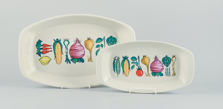 Villeroy & Boch, Luxembourg, two large "Primabella" platters in stoneware featuring various - 2