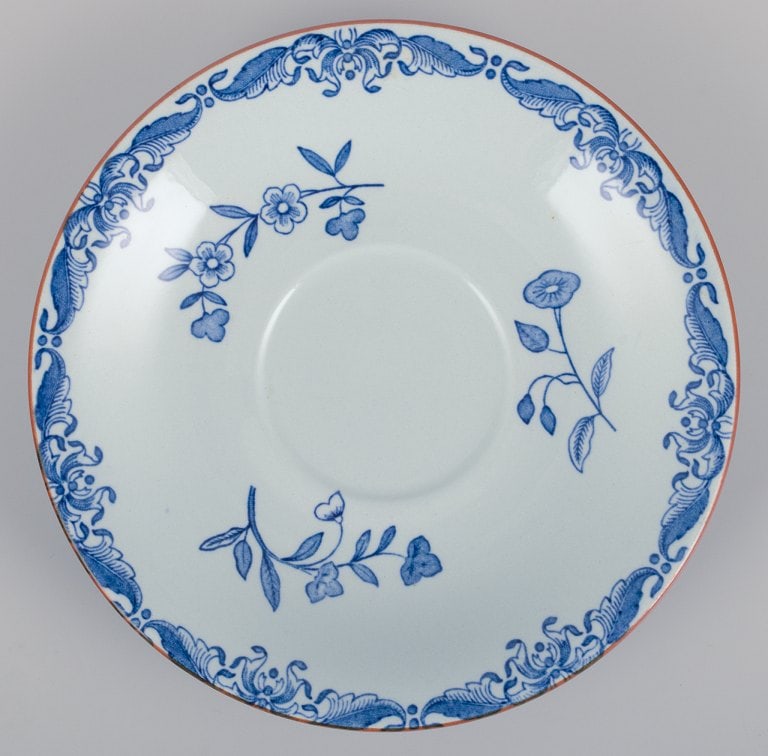 Rörstrand, Sweden. A set of six "Ostindia" coffee cups and saucers in faience. Hand-painted. - 7