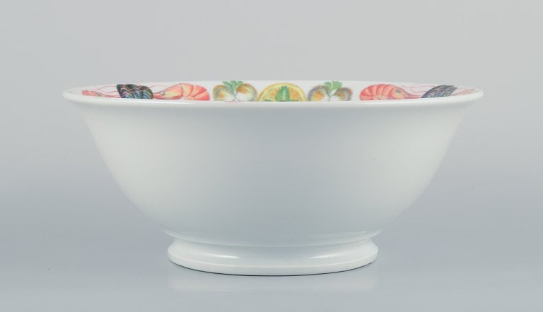 Pillivuyt, France. Large porcelain bowl with seafood motif. - 3