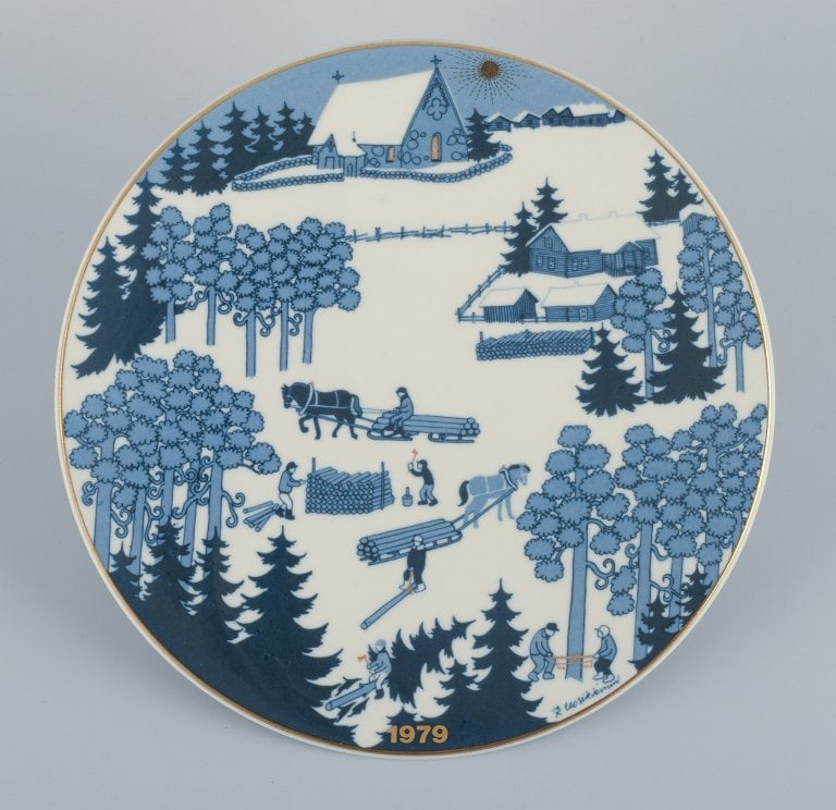 Raija Uosikkinen for Arabia, Finland, a set of six porcelain Christmas plates. Finnish Christmas - 4