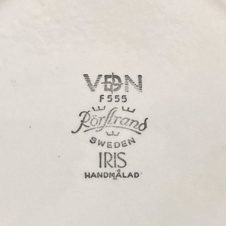Rörstrand, Sweden, a set of five hand-painted "Iris" plates. - 7