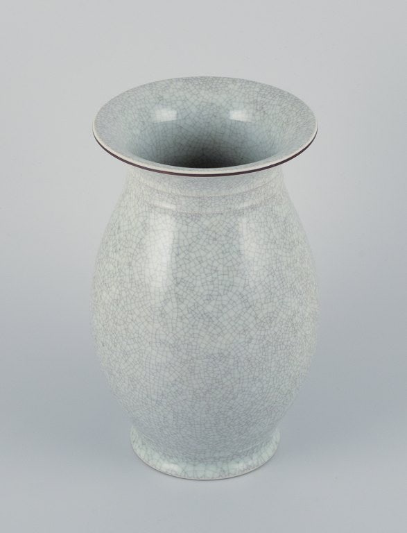 Royal Copenhagen, large porcelain vase in a classic design with crackle glaze. - 3