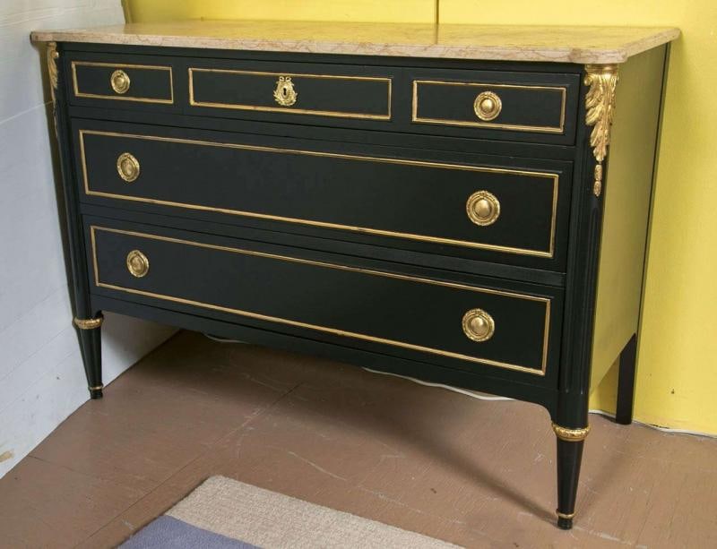 Ebonized Marble-Top Commode by Maison Jansen - 2