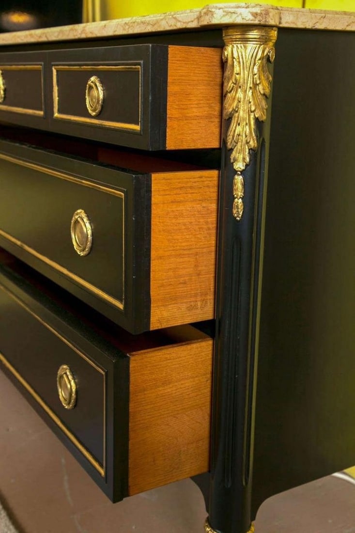Ebonized Marble-Top Commode by Maison Jansen - 6