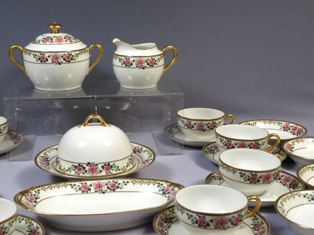 Limoges France COFFEE TEA Cups Saucers Nappy Platter Muffin Dish Murray-Kay Ltd (1 of 10)