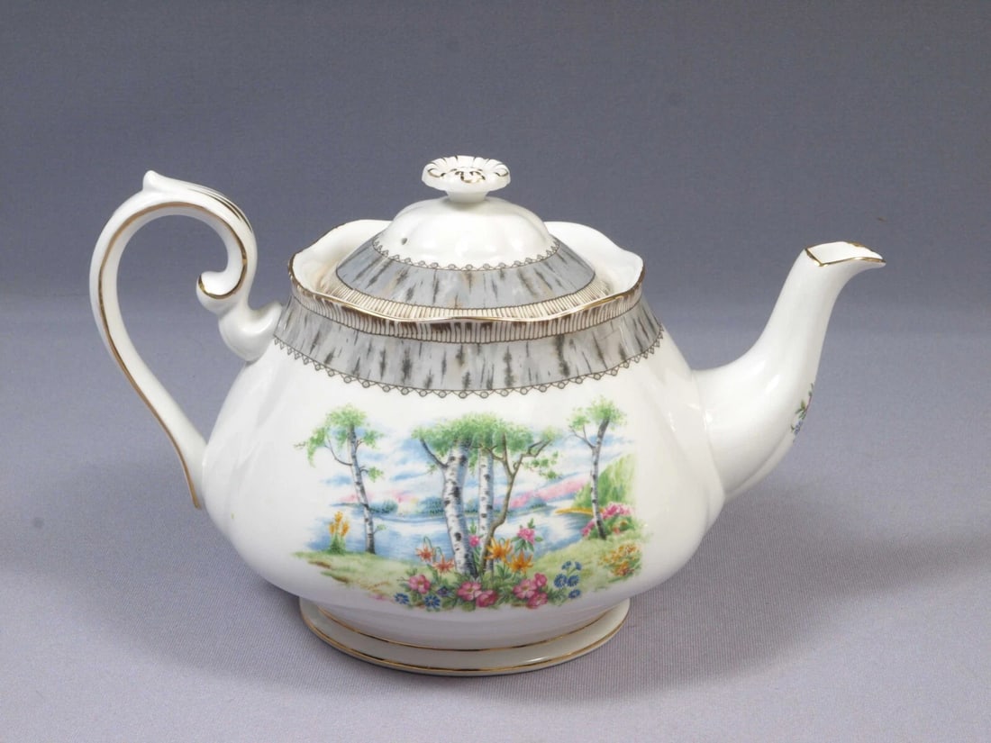Royal Albert Silver Birch Coffee Tea Pot Teapot LARGE Bone China England Vintage (1 of 4)