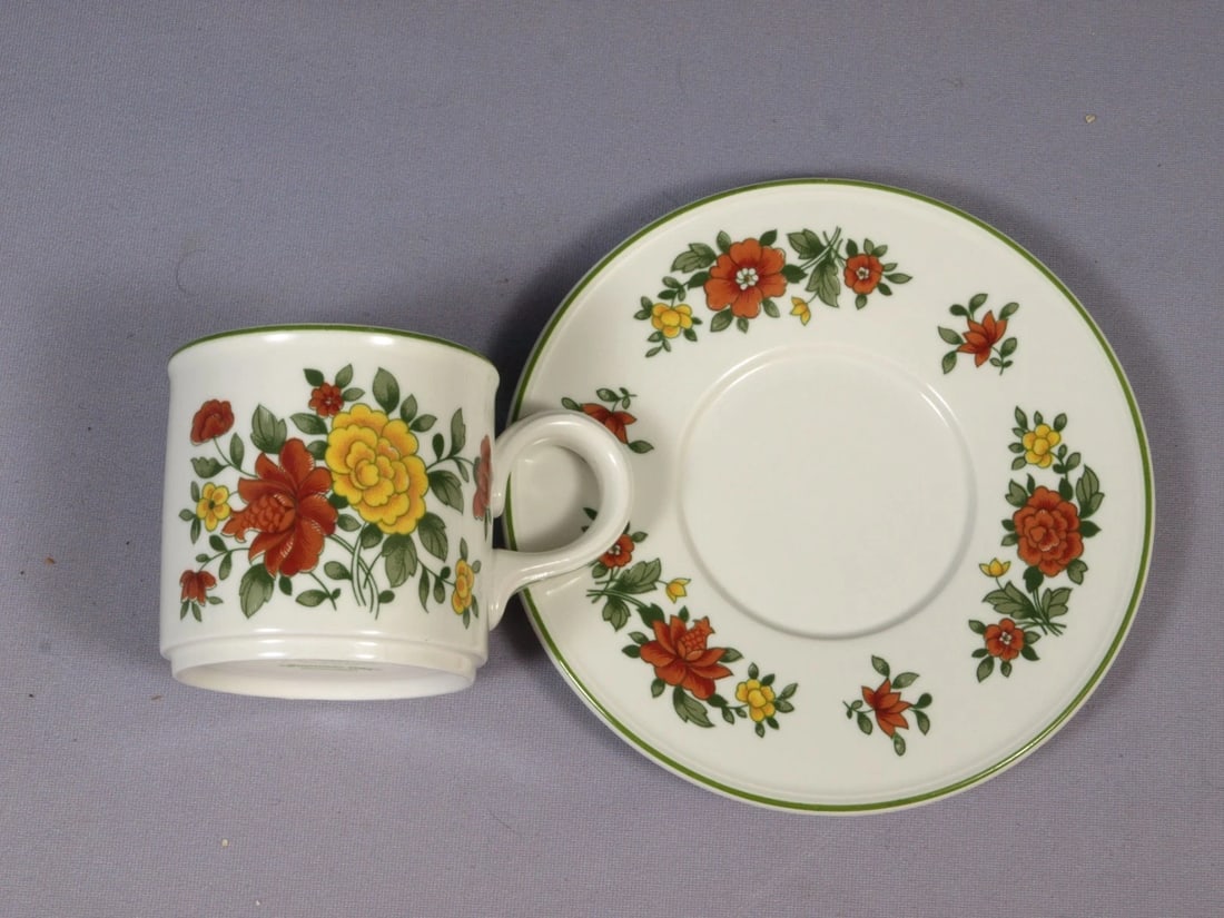 Villeroy & Boch Summer Day Coffee Tea cup Saucer set Germany Vintage (1 of 4)