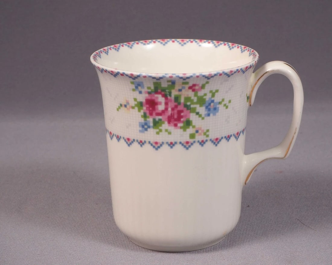 Royal Albert Petit Point Bone China TALL COFFEE TEA MUG 1930s England (1 of 3)