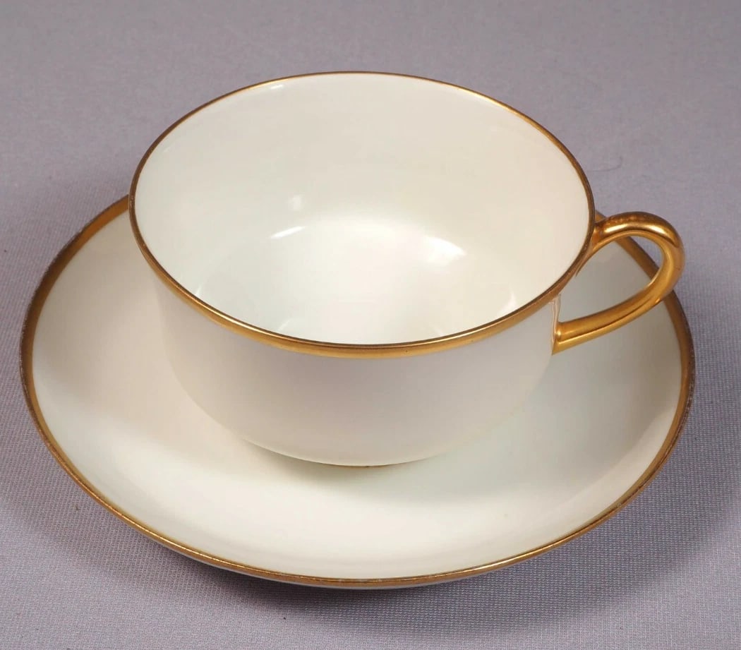 LIMOGES France PL Limoges M. Redon GOLD Coffee Tea Cup Saucer Set (1 of 3)