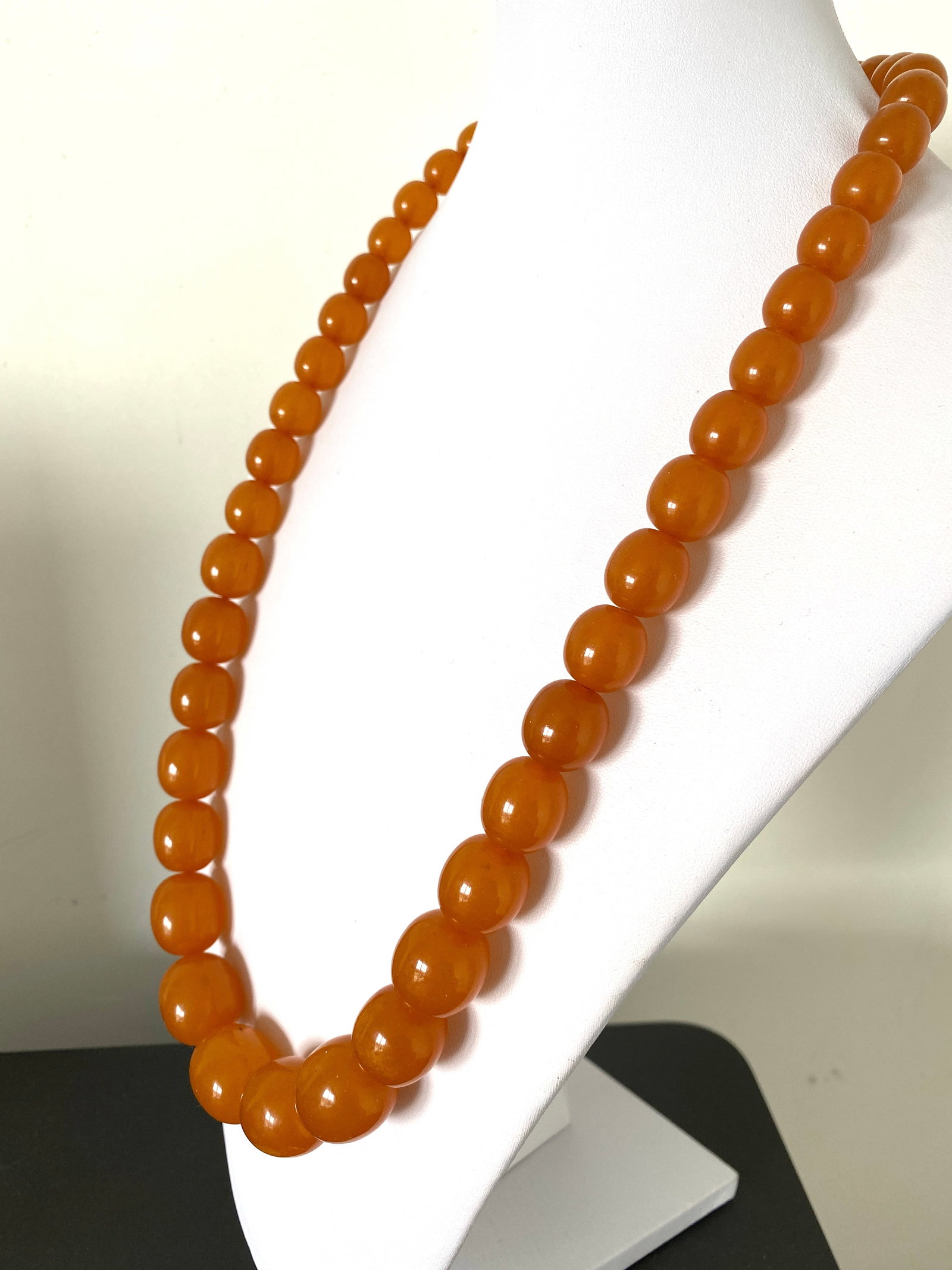Outstanding Unique Antique Amber Necklace made from Oval shaped Amber beads - 10