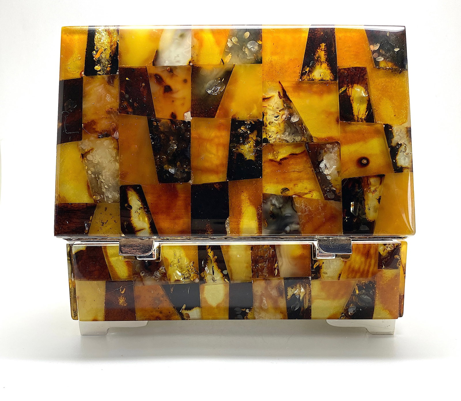 Antique Amber Jewellery box - 5