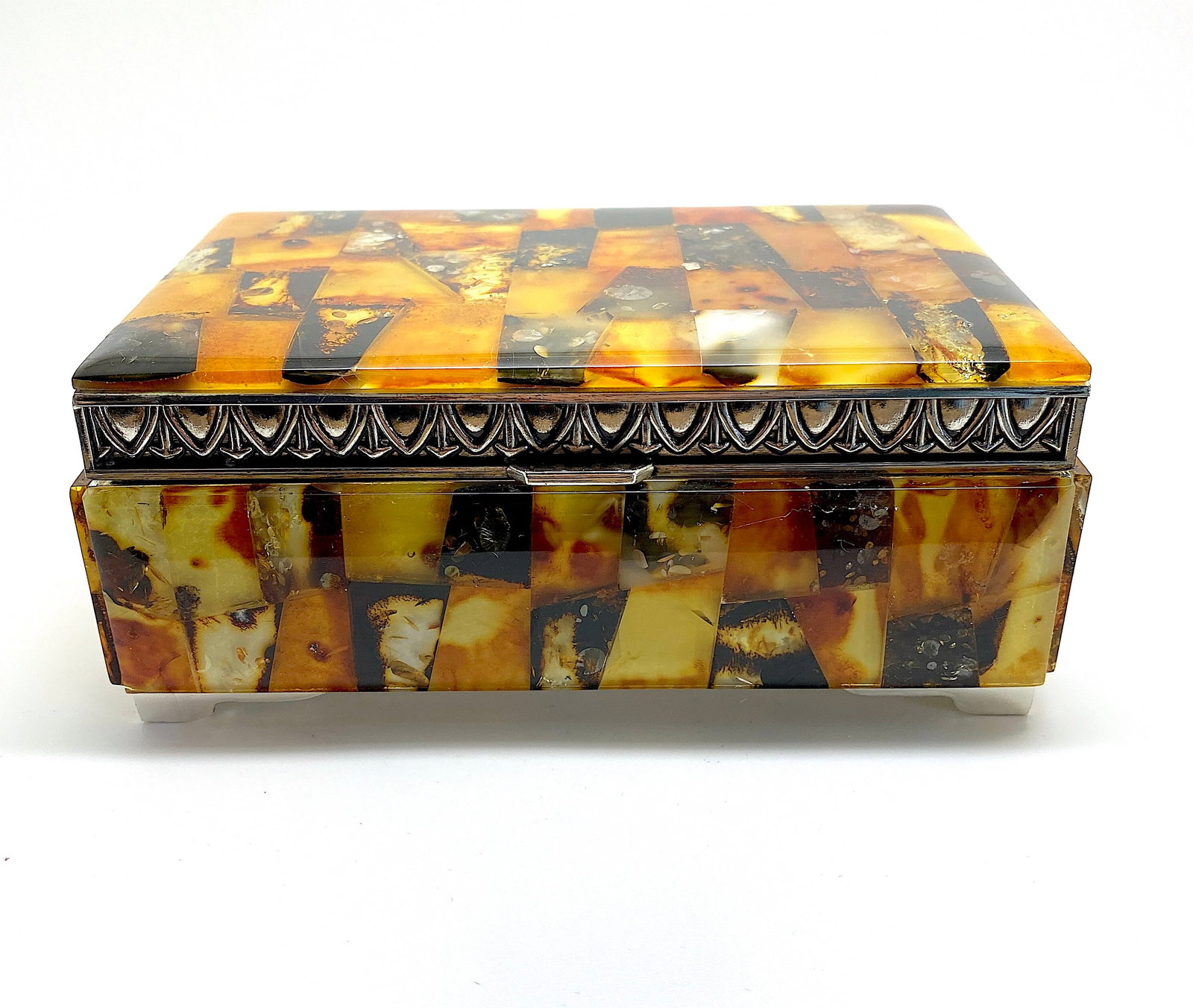 Antique Amber Jewellery box - 9