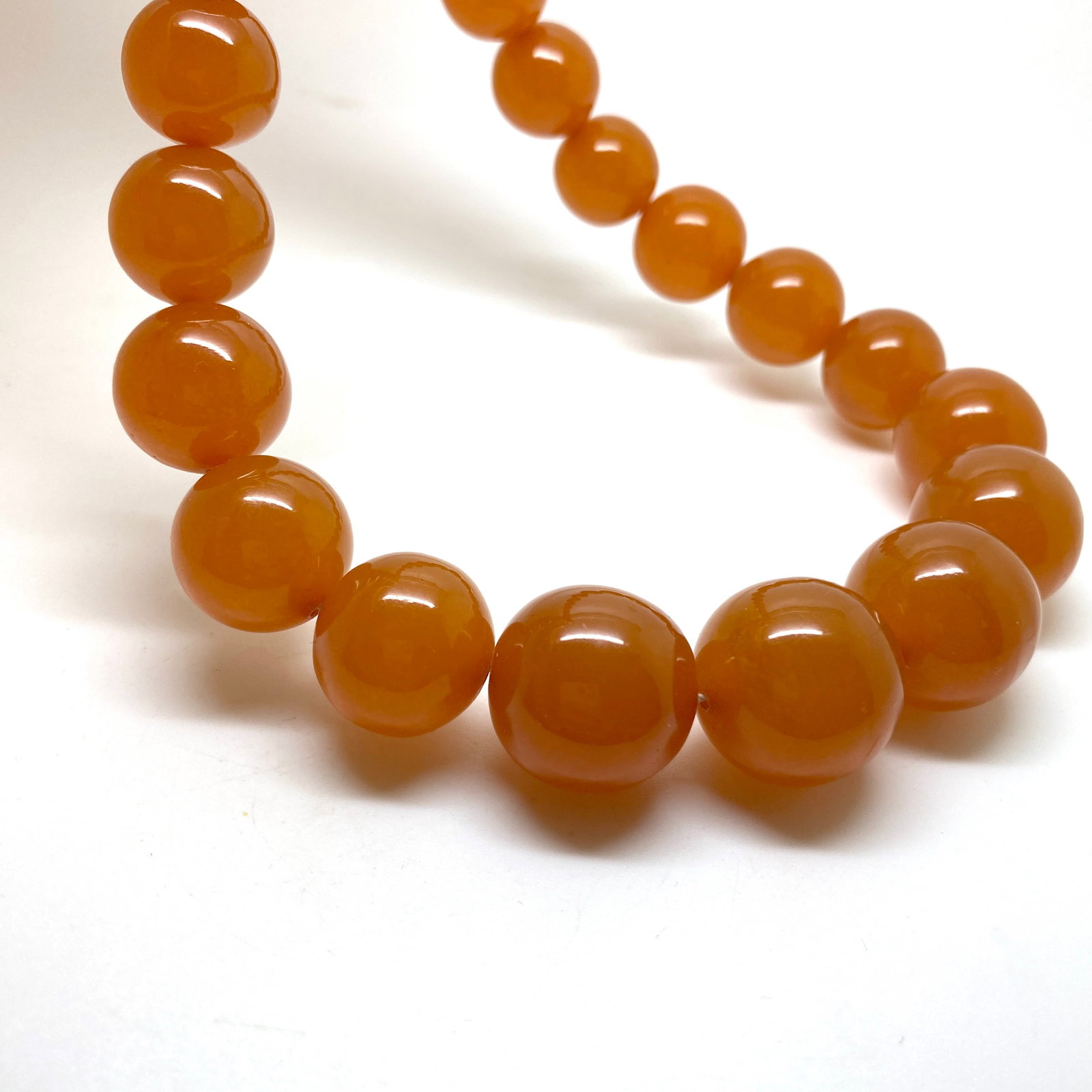 Antique Amber Necklace made from Round Amber beads - 8