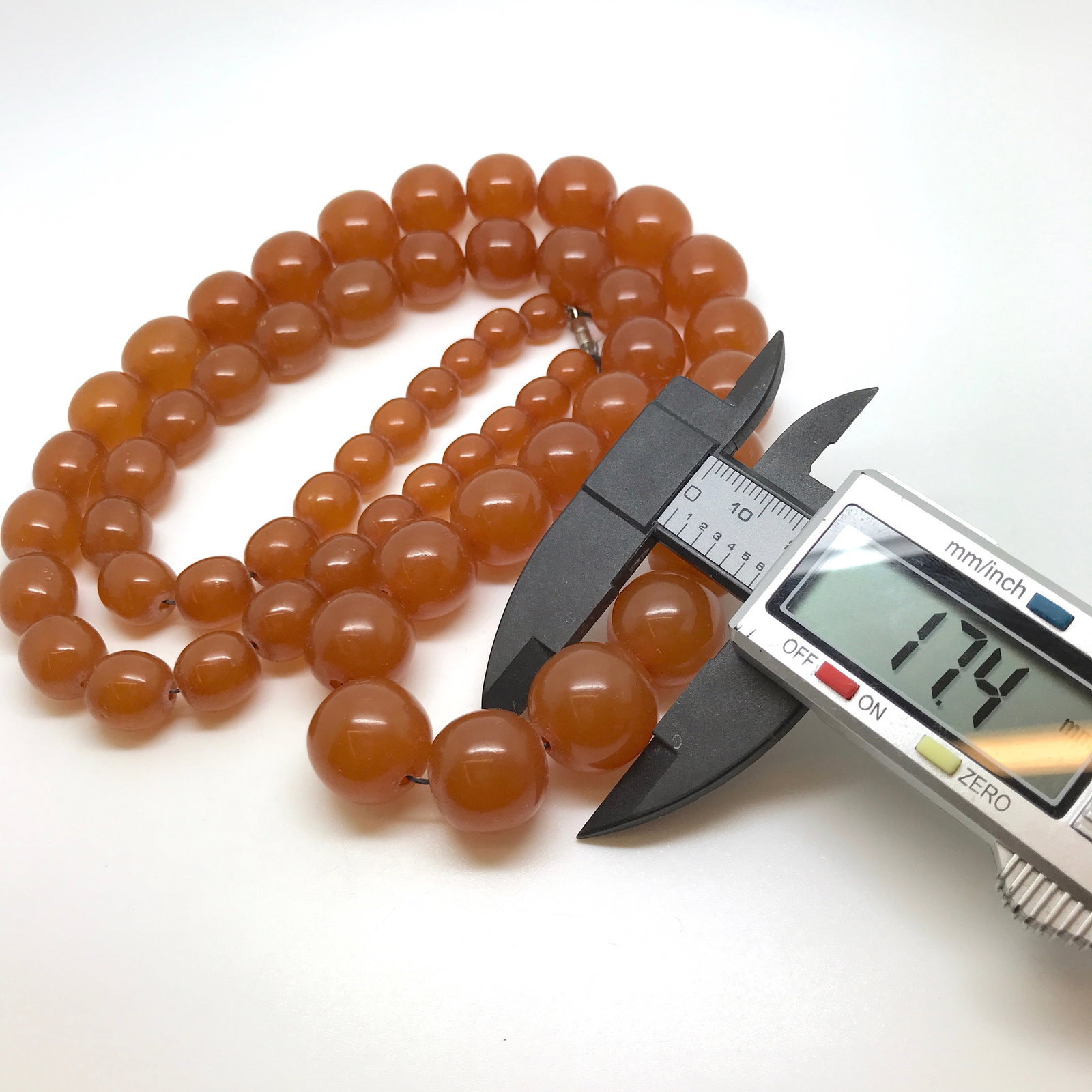Unique and Remarkable Amber Necklace made from Round Amber beads - 8