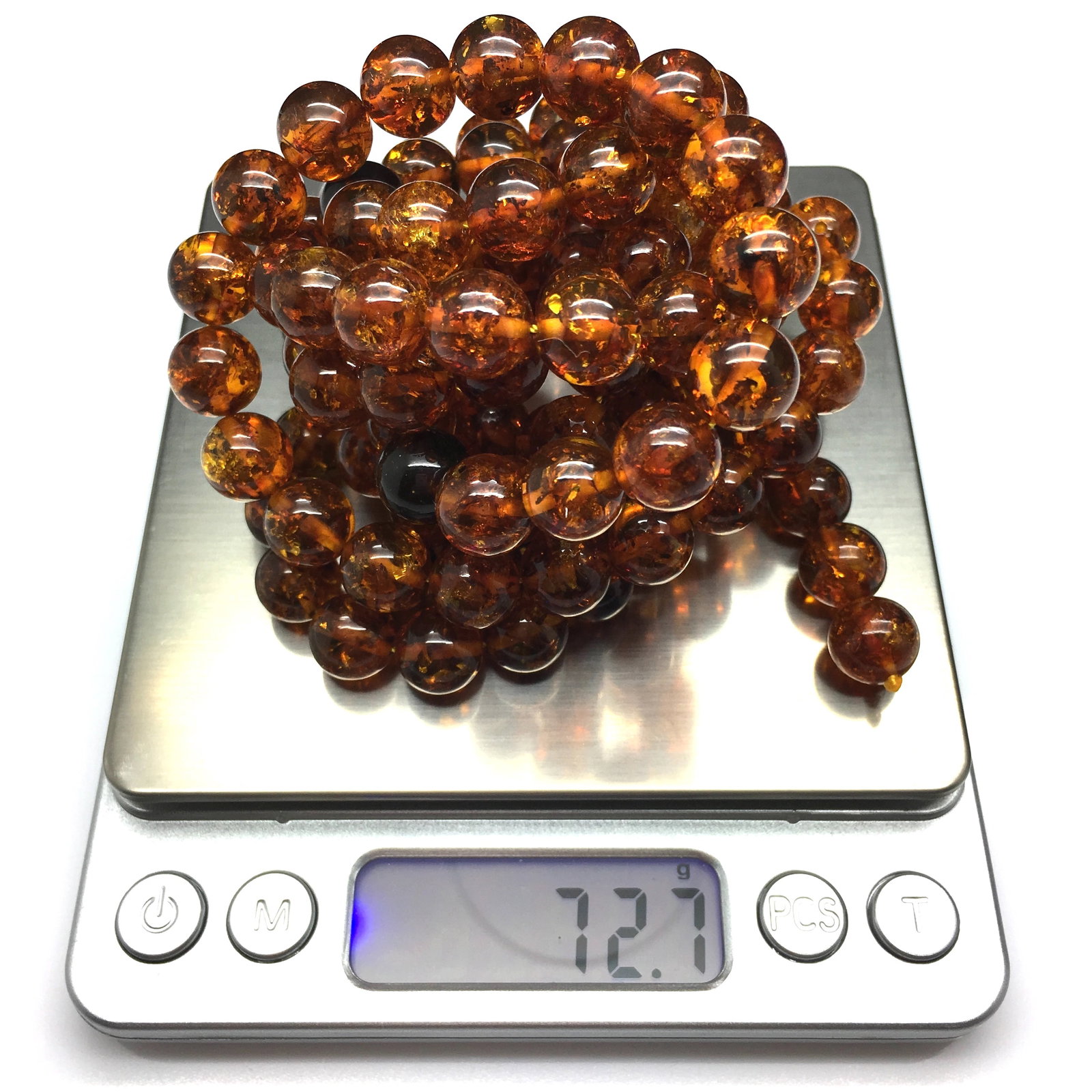 Stunning Amber Mala made from Round Amber beads - 8