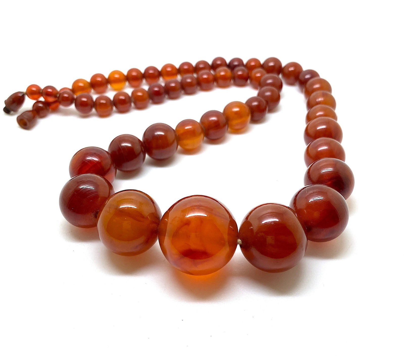 Antique Bakelite Necklace made from Round Bakelite beads - 8