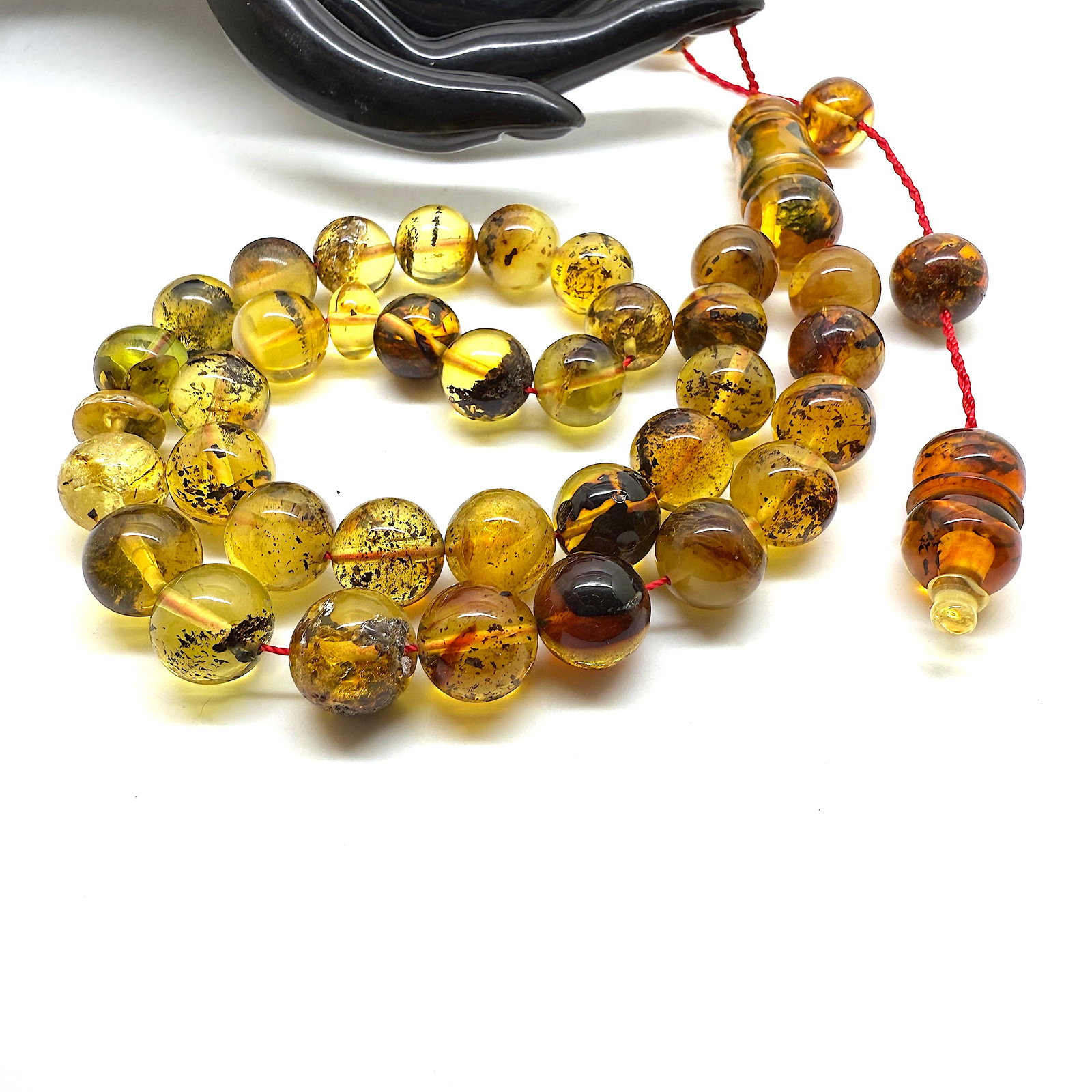 Unique and Exquisite Amber Tesbih made from Round Amber beads - 10
