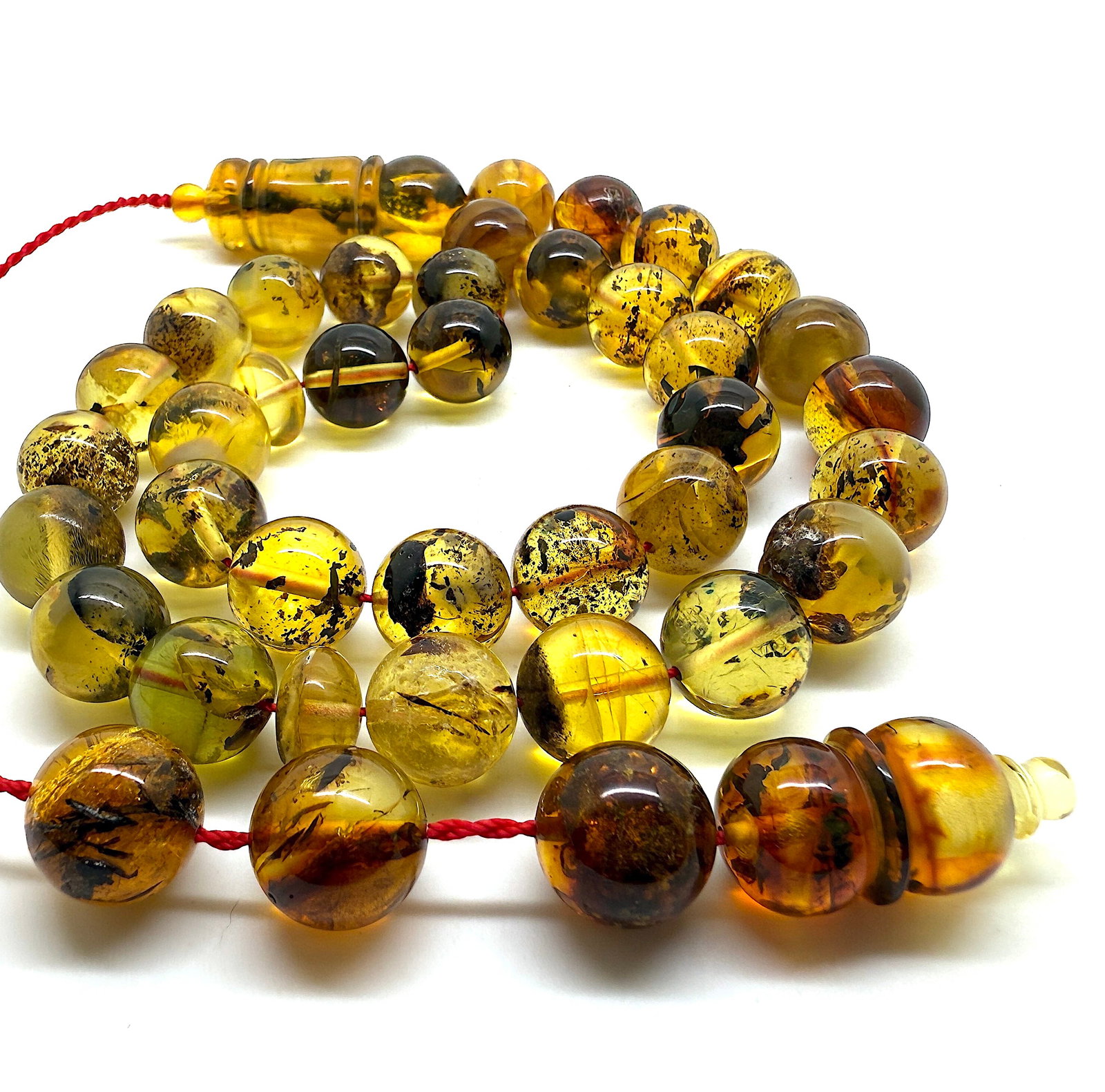 Unique and Exquisite Amber Tesbih made from Round Amber beads - 9
