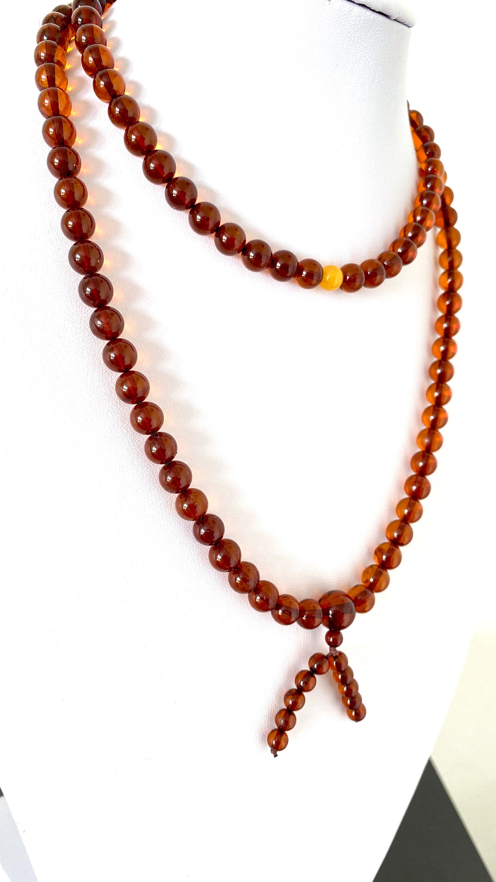 Grand Amber Mala made from Round Amber beads - 10