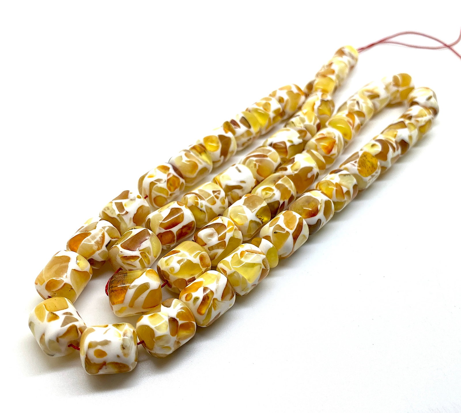 Unique and Phenomenal Amber Tesbih made from Barrel shaped Amber beads - 9
