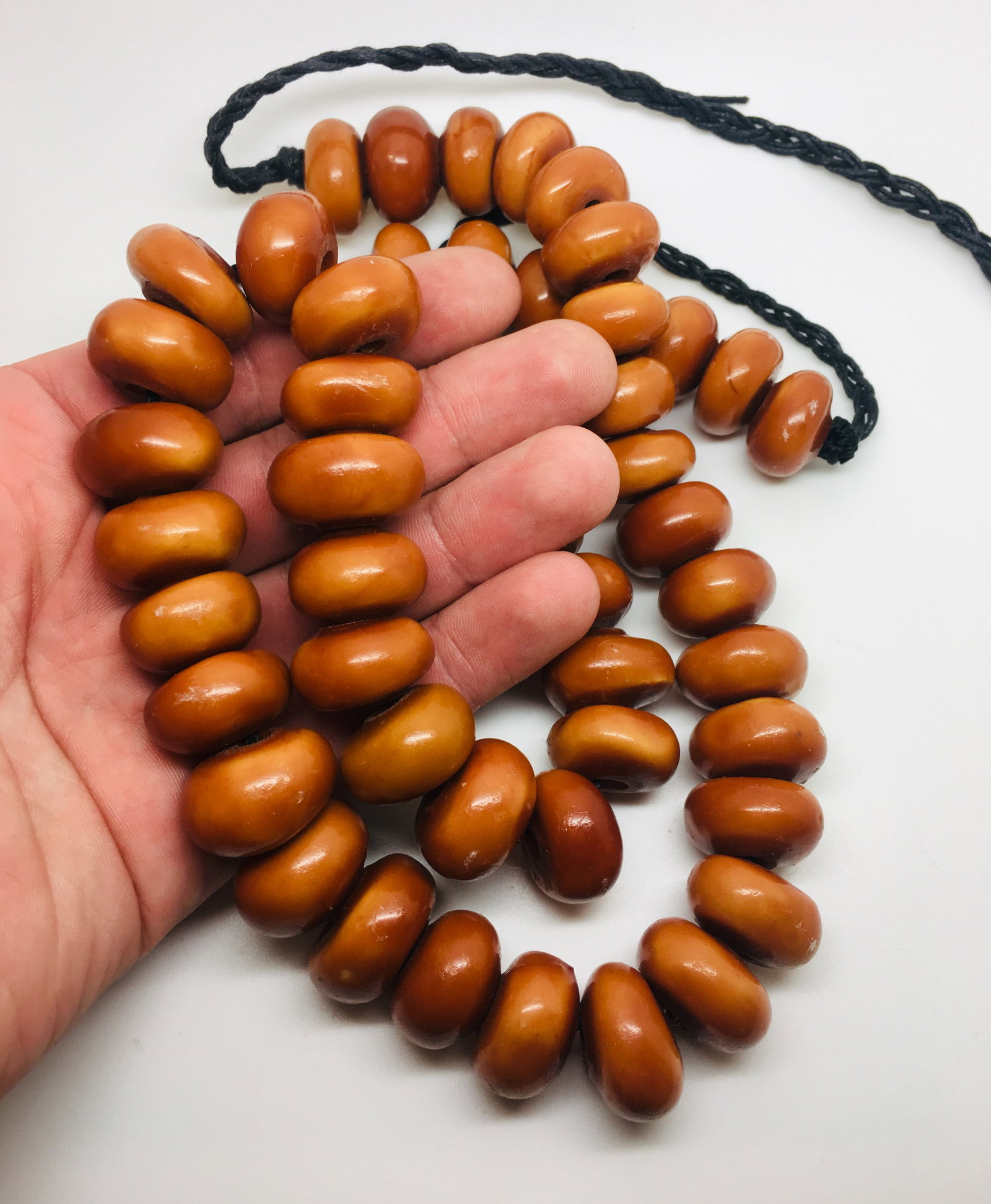 Stunning Unique Antique Moroccan Amber Necklace made from Doughnut shaped Moroccan Amber beads - 5