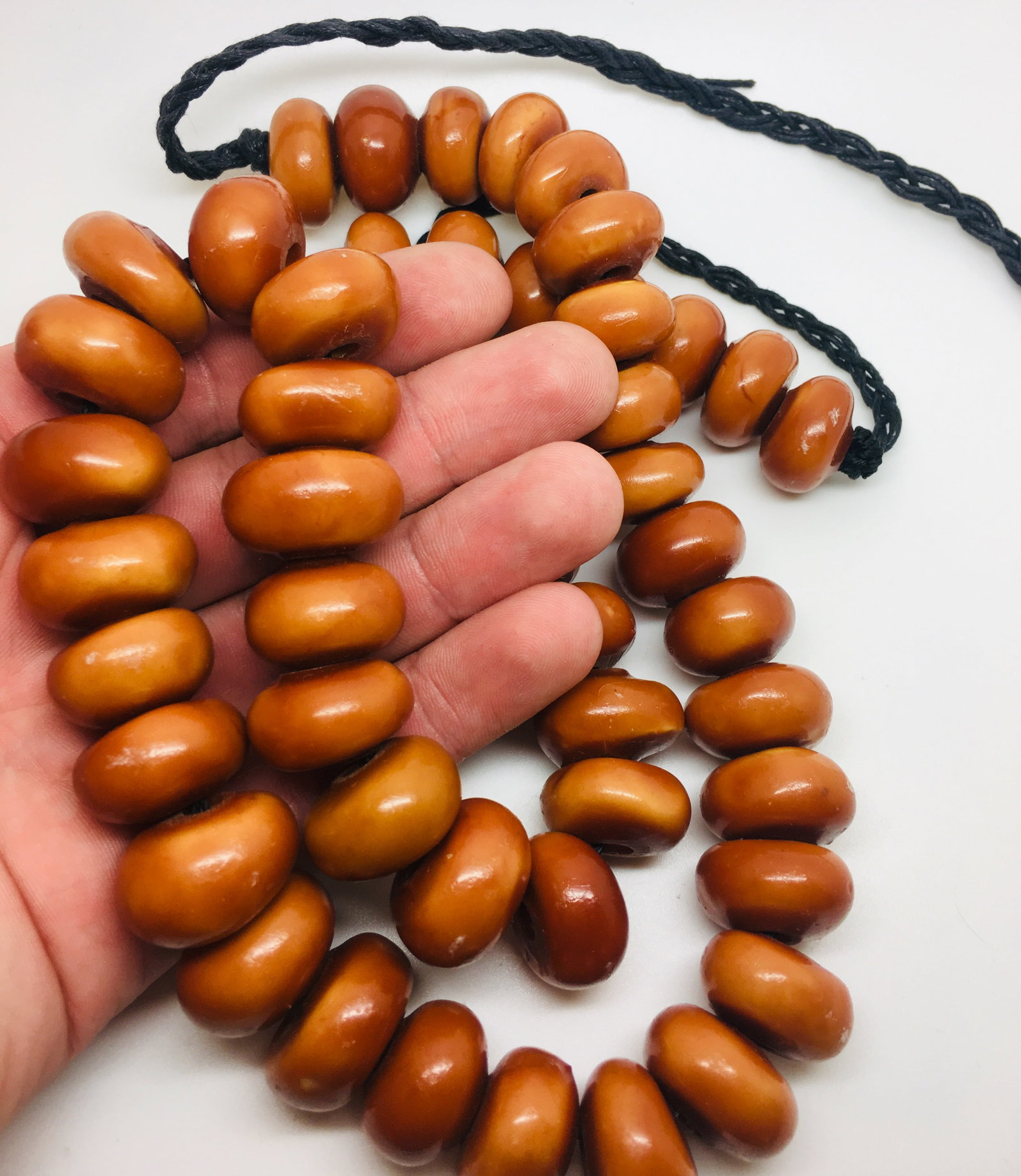 Stunning Unique Antique Moroccan Amber Necklace made from Doughnut shaped Moroccan Amber beads - 6