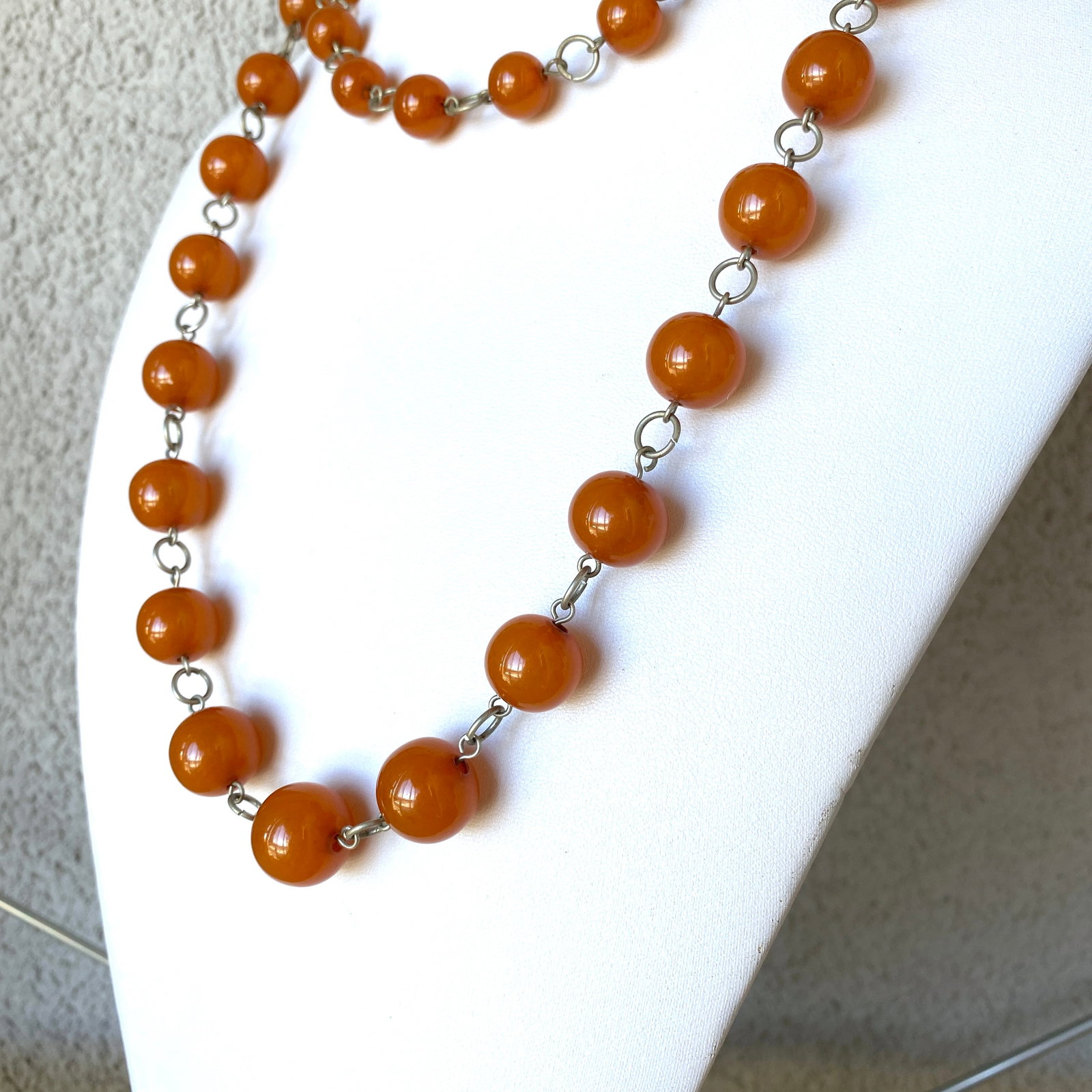 Alluring Amber Necklace made from Round Amber beads - 8