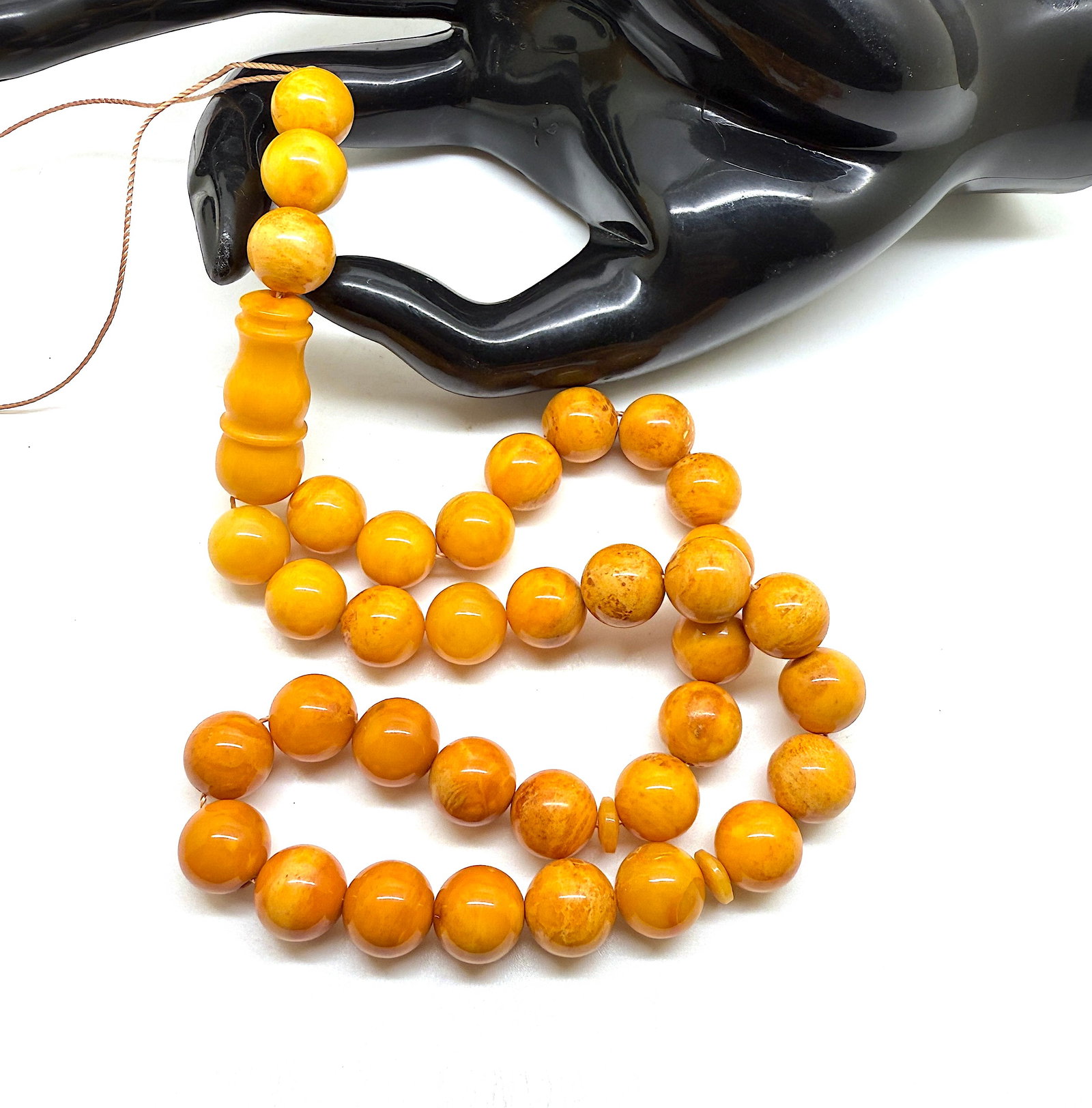 Outstanding Amber Tesbih made from Round Amber beads - 11