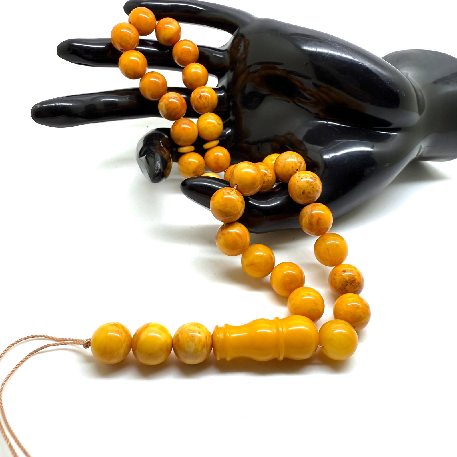 Outstanding Amber Tesbih made from Round Amber beads - 12