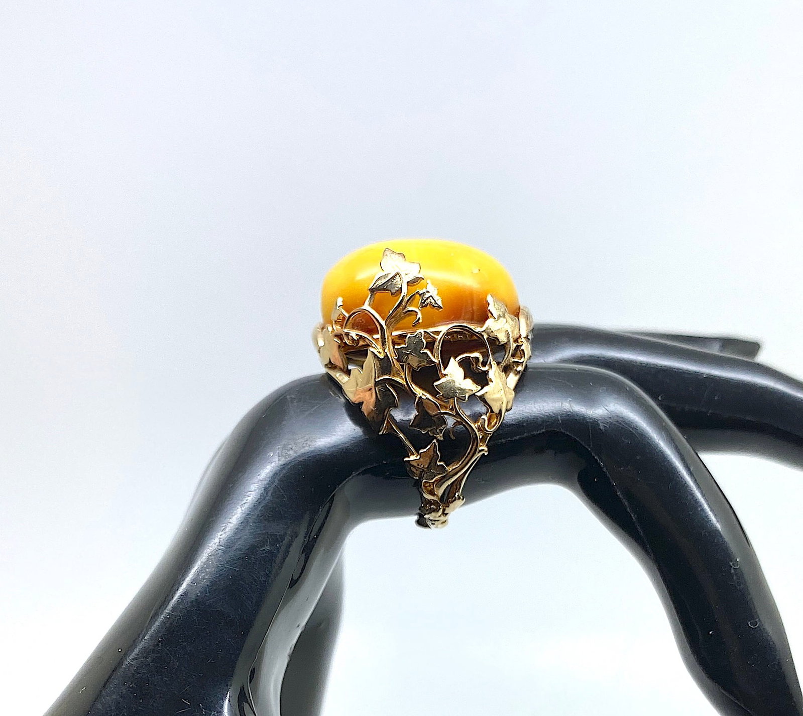 Unique and Adjustable Amber Ring - 8