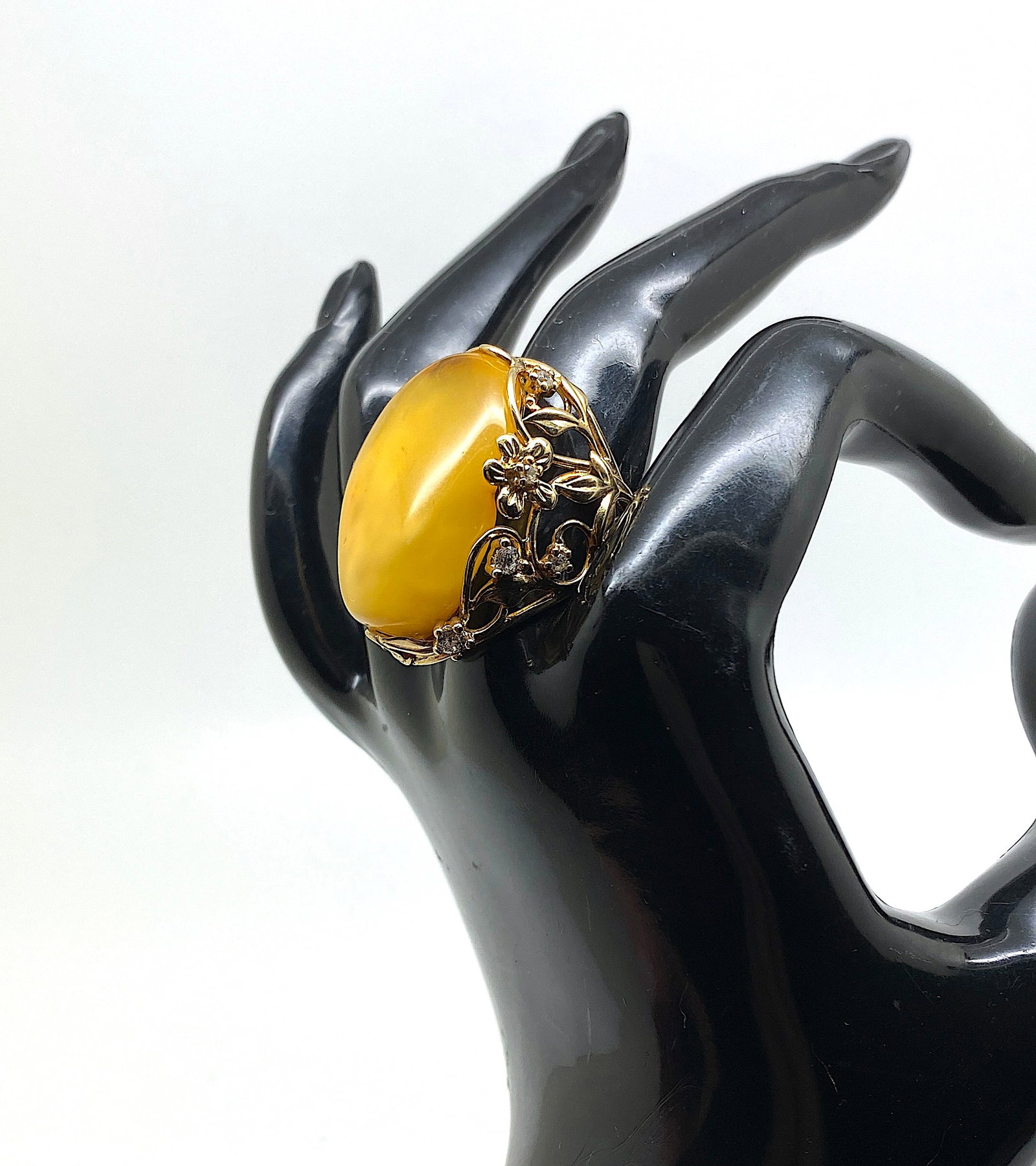 Adjustable Amber Ring - 5
