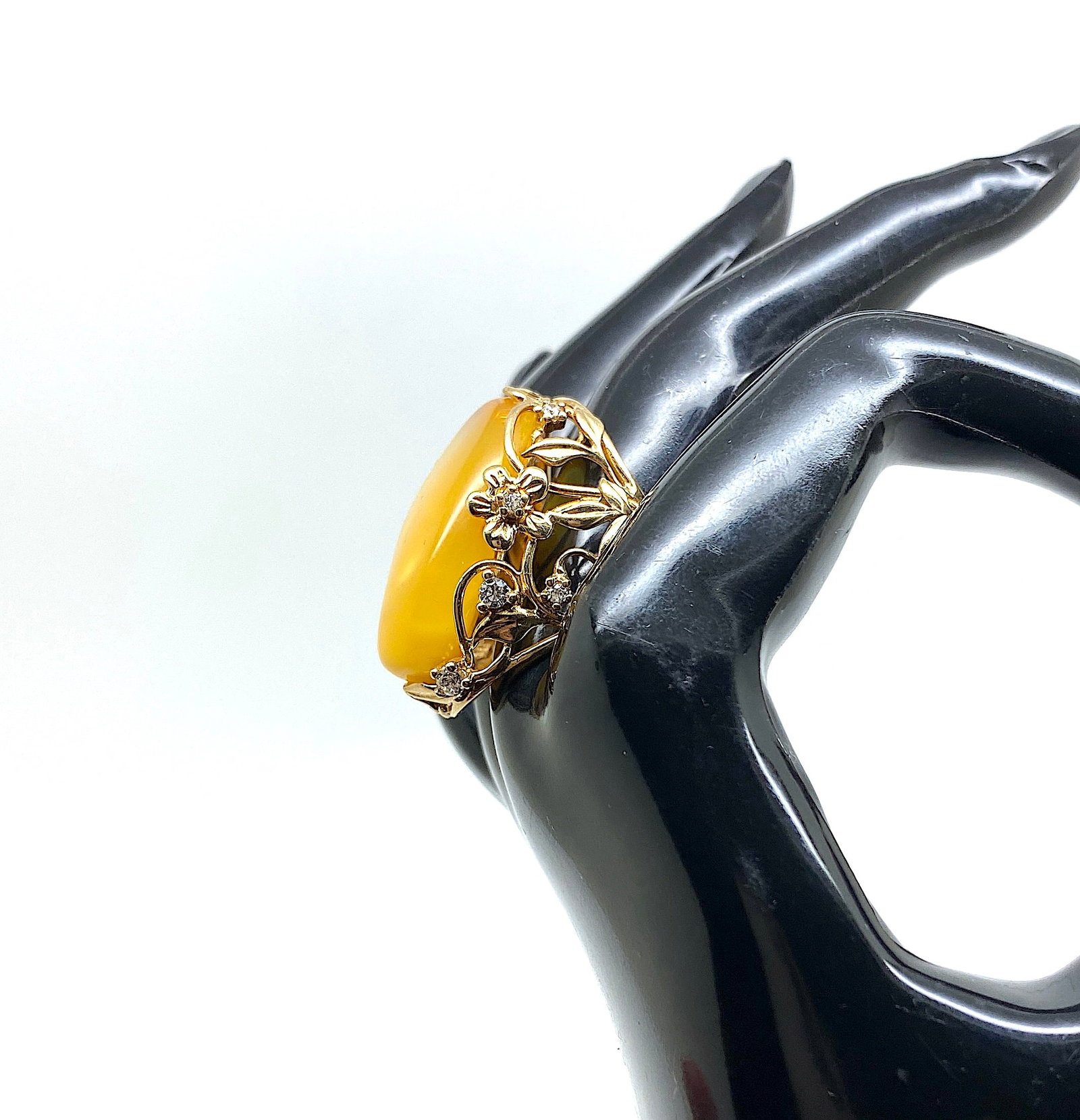 Adjustable Amber Ring - 6
