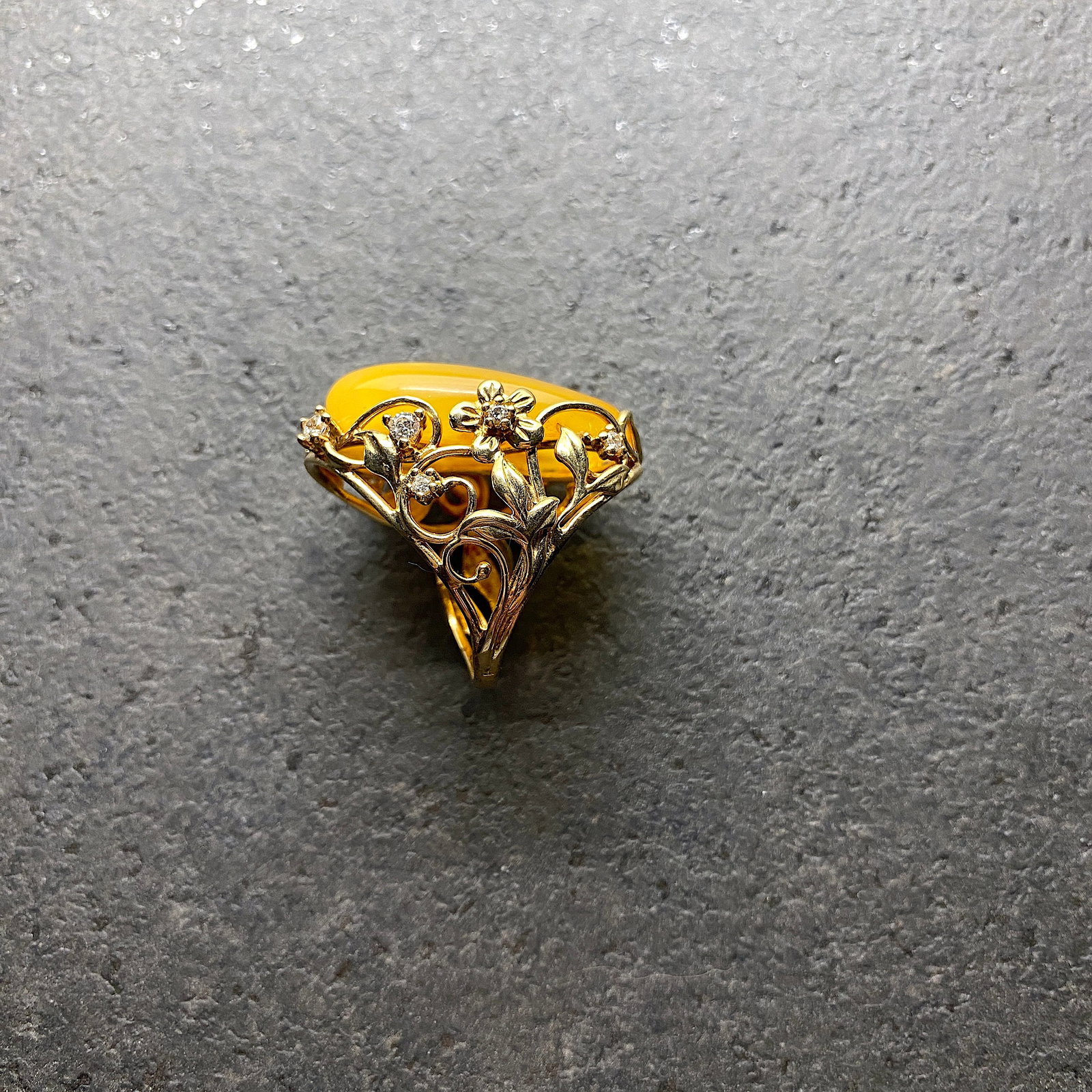 Adjustable Amber Ring - 8