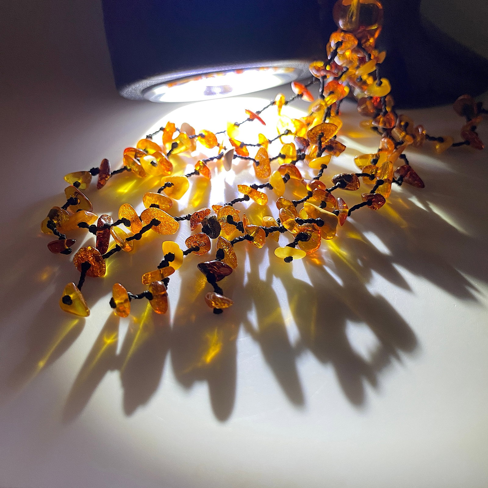 Beautiful Vintage Amber Necklace made from Natural shaped Amber beads - 3