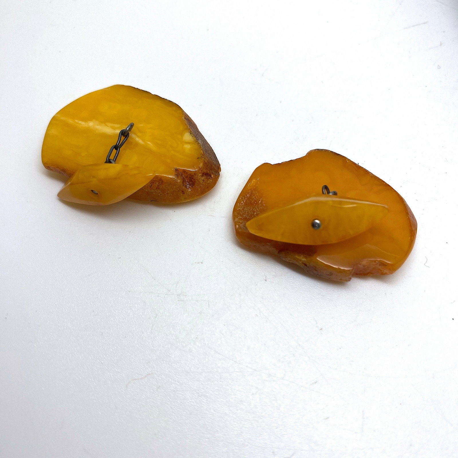 Phenomenal Unique Vintage Amber Cufflinks - 4