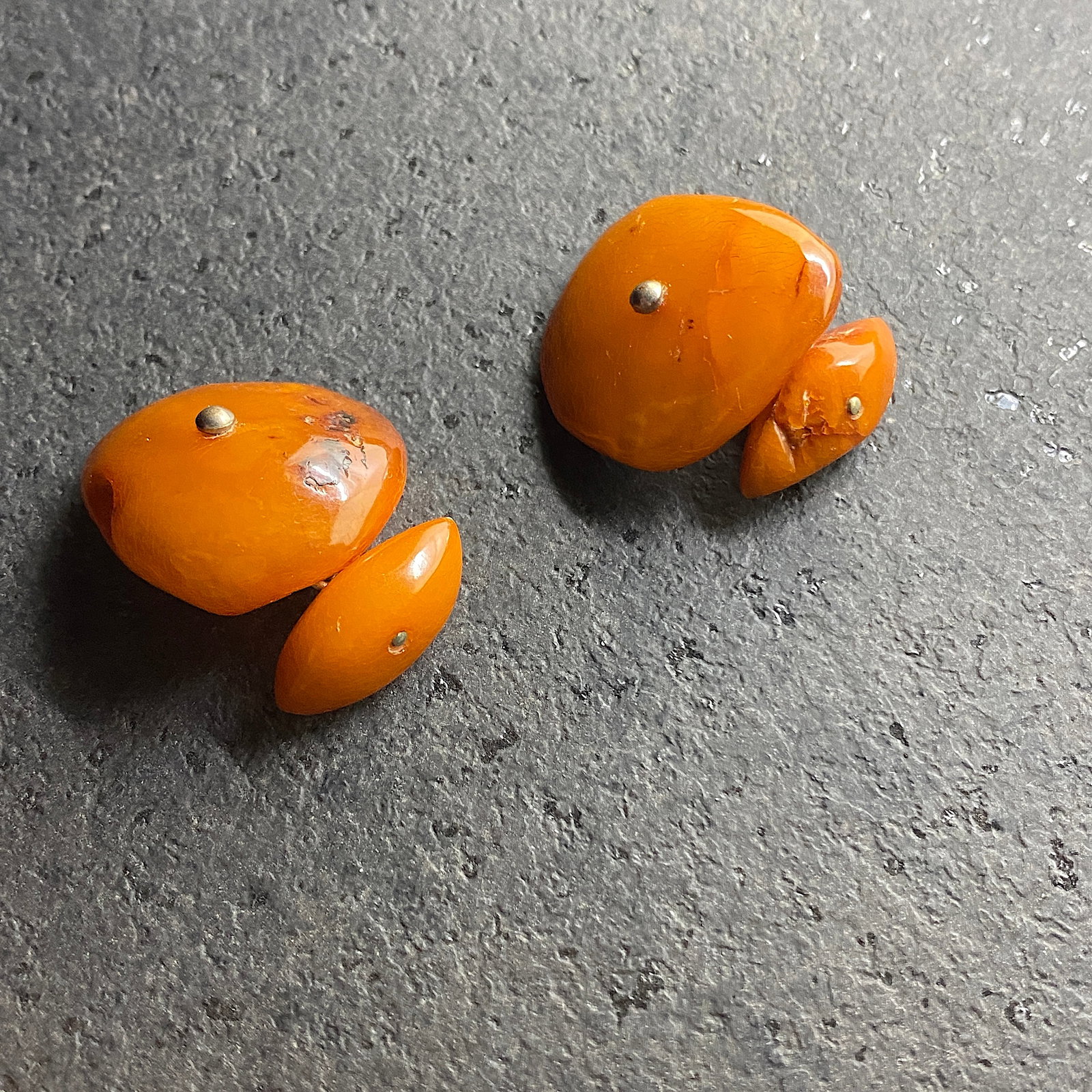 Splendid Vintage Amber Cufflinks - 5