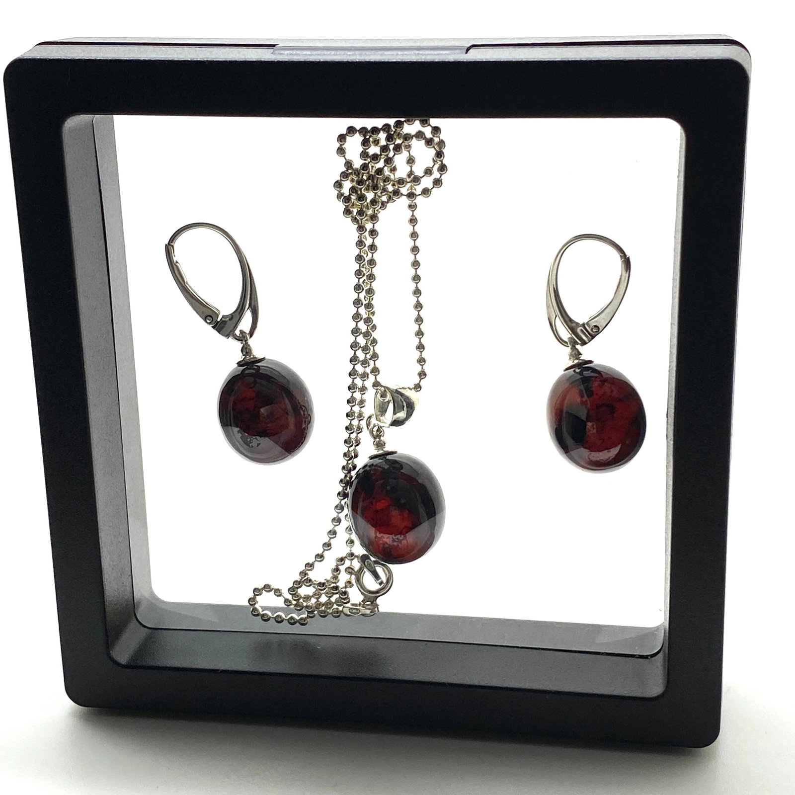 Fascinating Amber Earrings and Necklace set - 2