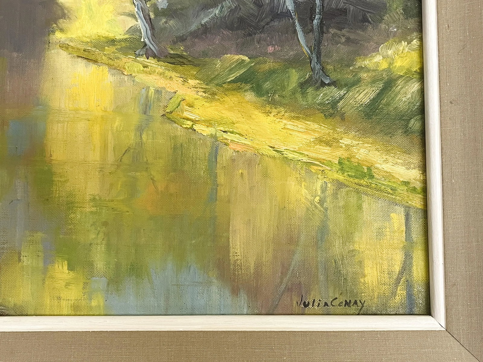Original Julia Conay Framed Oil Painting on Board, Untitled Landscape - 5