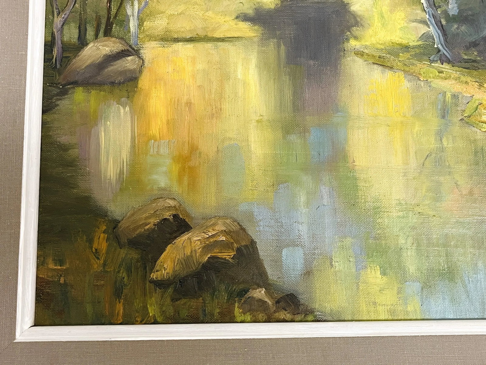 Original Julia Conay Framed Oil Painting on Board, Untitled Landscape - 8