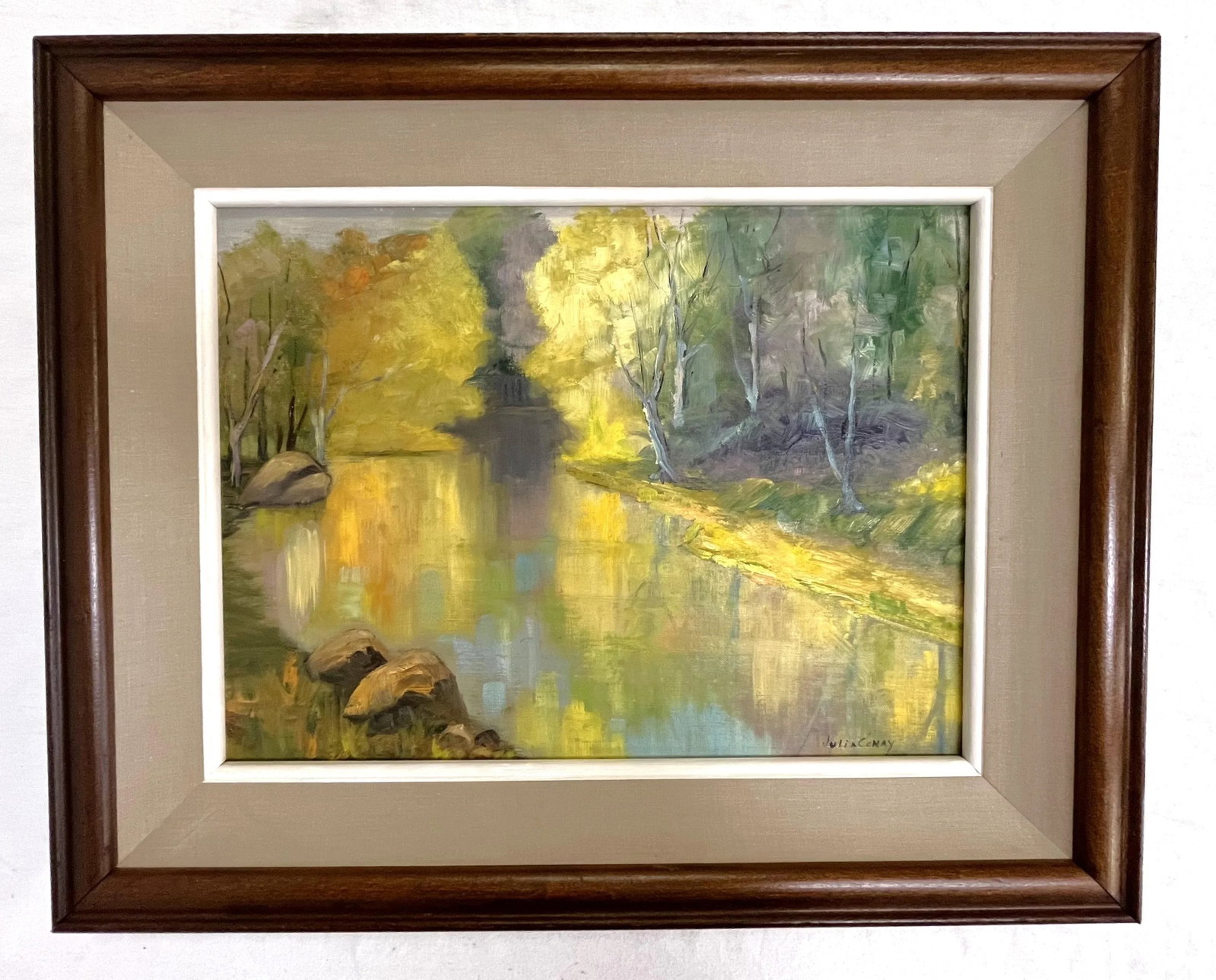 Original Julia Conay Framed Oil Painting on Board, Untitled Landscape - 9