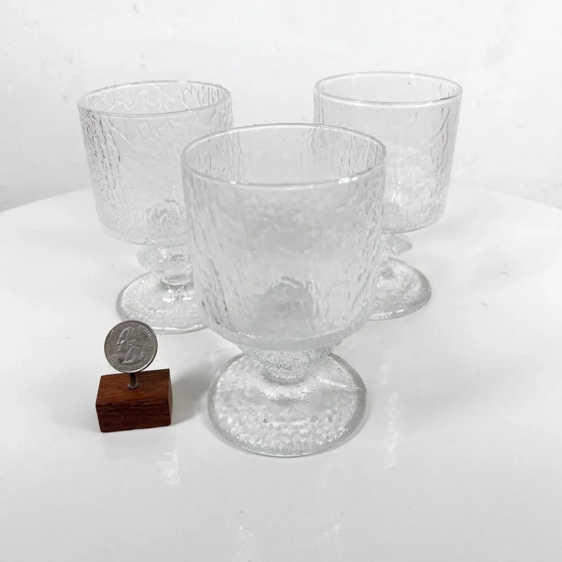 1970s Iittala Set of 3 Senator Goblet Glasses Finland Scandinavian Modern - 5