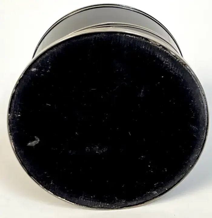 Early 20th Century Art Deco Black Enameled & Crystal Dog Intaglio Motif Coaster Box Set - 8