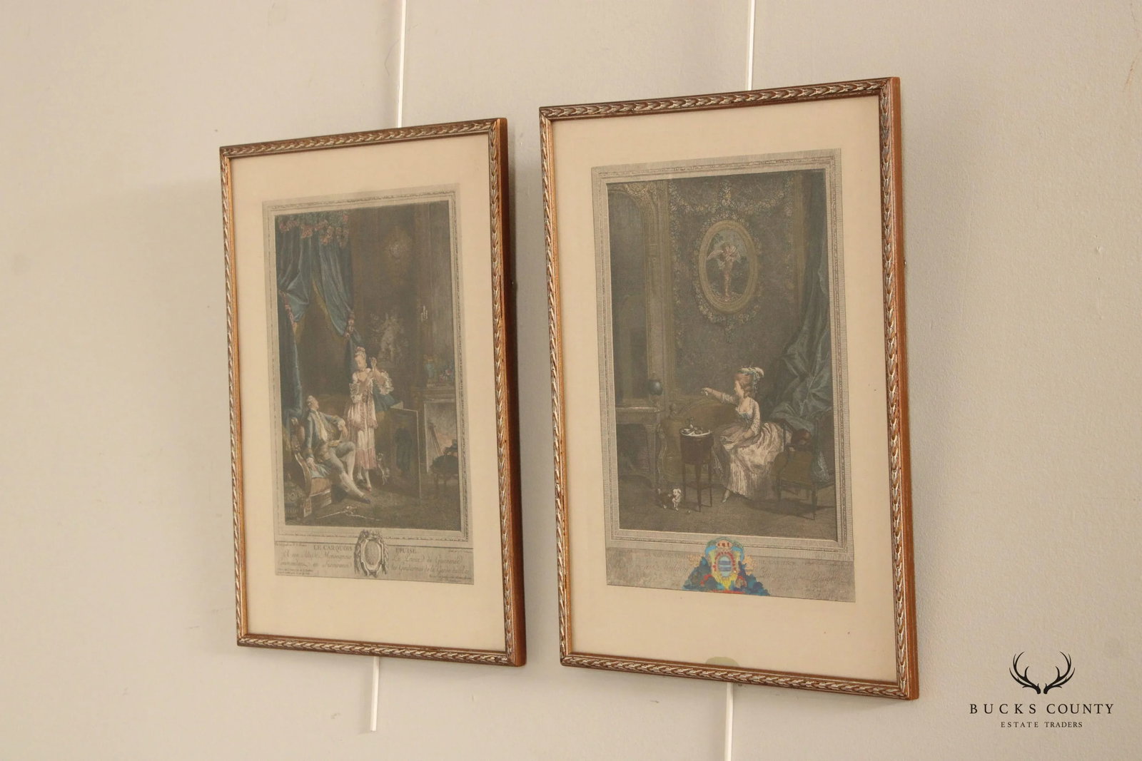 Antique French Pair Colored Engravings, After Nicolas de Launay - 3