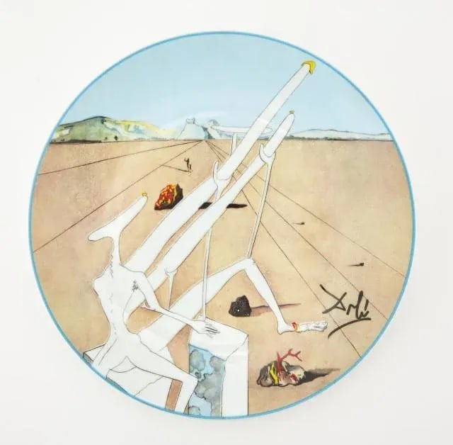 Six Limoges Transfer-Printed Porcelain Cabinet Plates Designed by Salvador Dali- ''Le Conquete Du Co - 4
