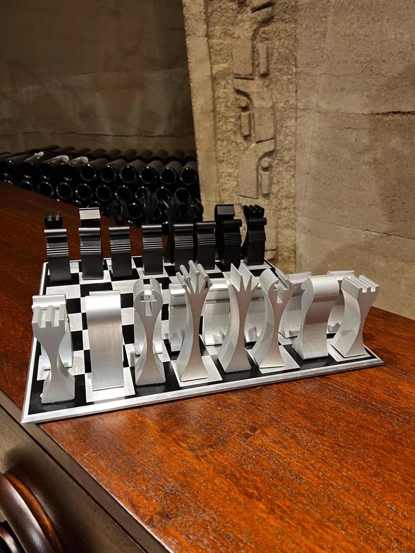 1972 Scott Wolfe Columbia Aluminum Chess Set - 10