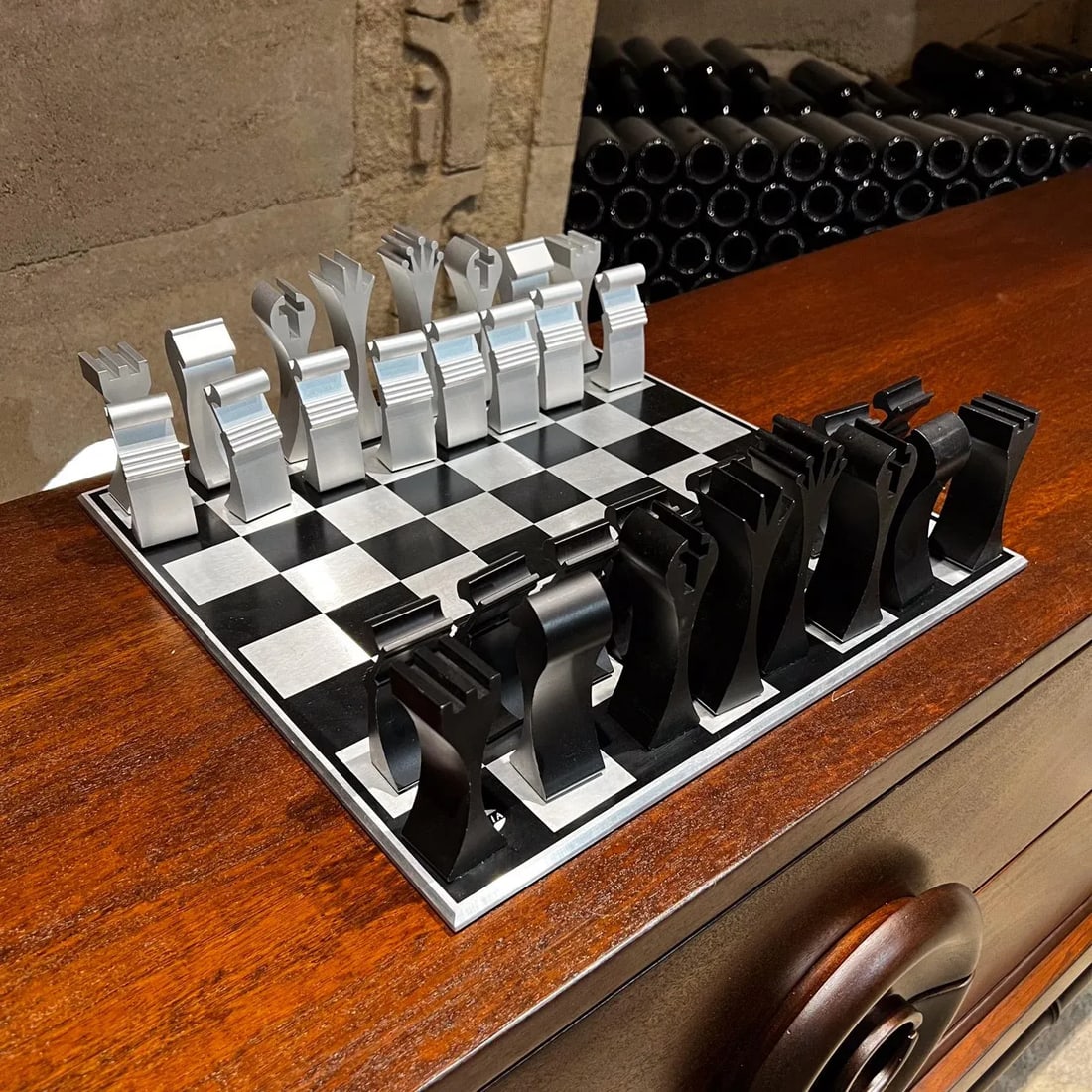 1972 Scott Wolfe Columbia Aluminum Chess Set - 2